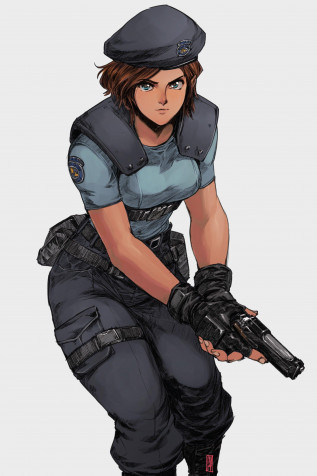 Jill Valentine Phone HD Background 2000x3000px