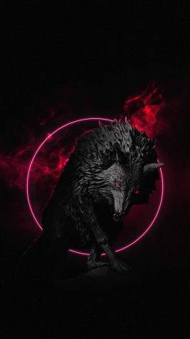 Black Wolf Mobile Background 900x1600px