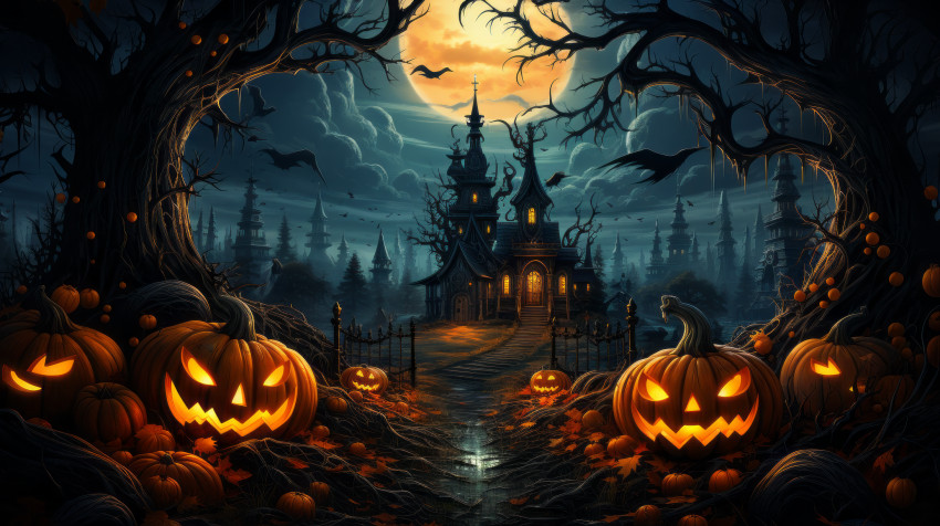 Halloween Desktop HD Wallpaper 2184x1224px