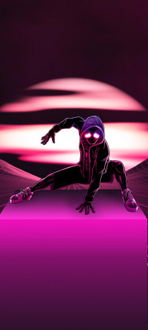 Neon Spider Man Mobile Background 1080x2400px