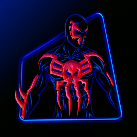 Neon Spider Man Android Wallpaper Image 2248x2248px