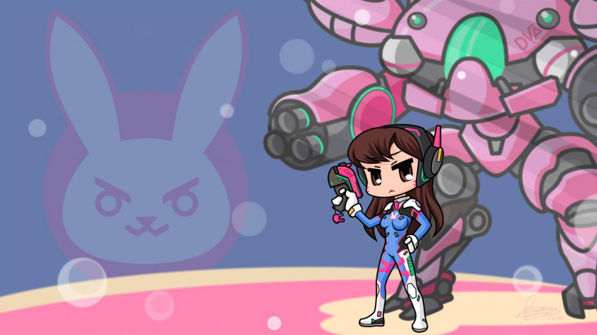 Dva Overwatch Full HD 1080p Wallpaper 1920x1080px