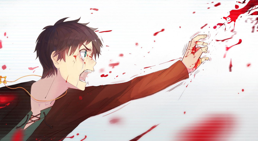 Eren Yeager Hd Background Image 2000x1091px