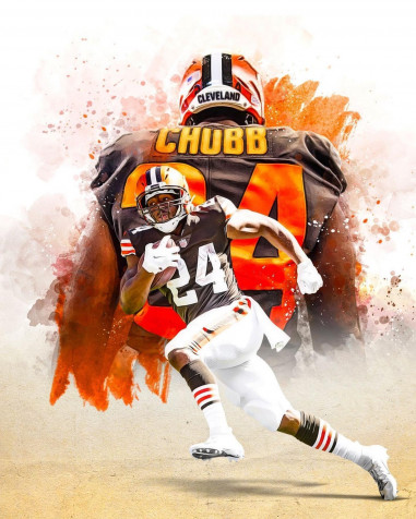 Nick Chubb Mobile Wallpaper 1440x1800px