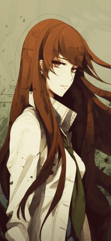 Kurisu Makise Phone Background 1183x2560px