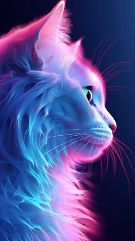 Neon Cat Android Wallpaper 800x1427px