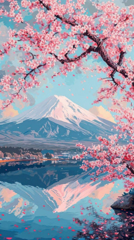 Japan Cherry Blossom Phone Background 800x1427px