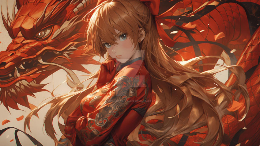 Asuka Langley Desktop HD Background 1920x1077px