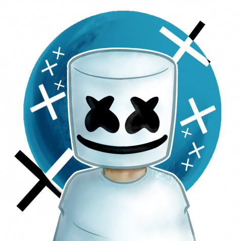 Cartoon Marshmello Wallpaper for iPhone 1200x1200px