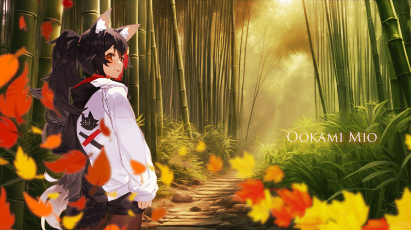 Ookami Mio Full HD 1080p Wallpaper 1920x1080px