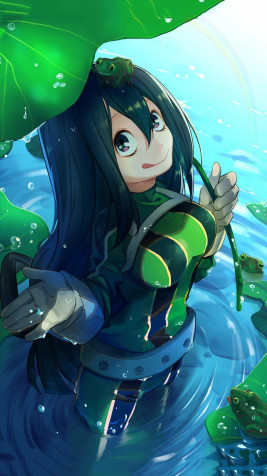 Tsuyu Asui Phone Background 1242x2208px