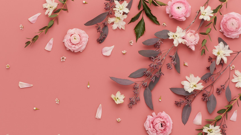 Aesthetic Pink Desktop HD Background 5120x2880px