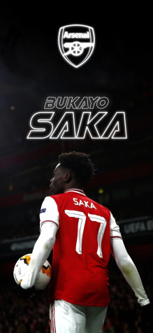 Bukayo Saka iPhone 13 Mini Wallpaper 1080x2340px