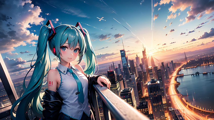 Hatsune Miku HD Background 4096x2304px