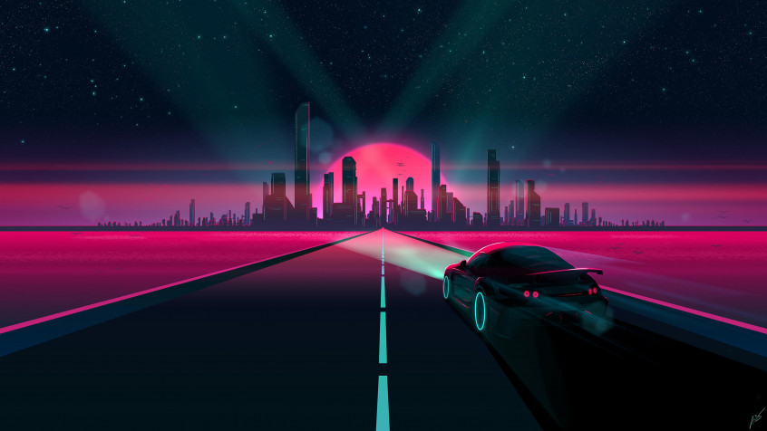 Neon City 4k UHD Wallpaper 3840x2160px