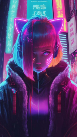 Cyberpunk Phone Background 844x1500px