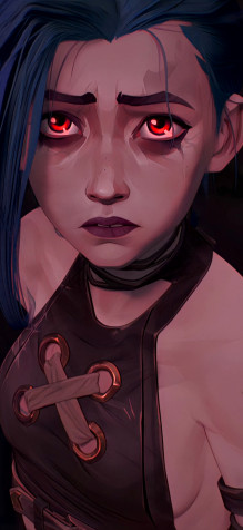 Arcane Jinx Phone Background Image 750x1626px