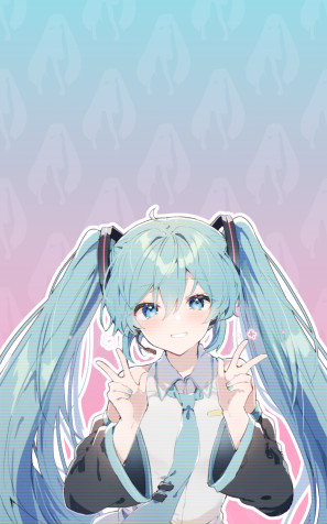 Hatsune Miku Phone Background 1500x2400px