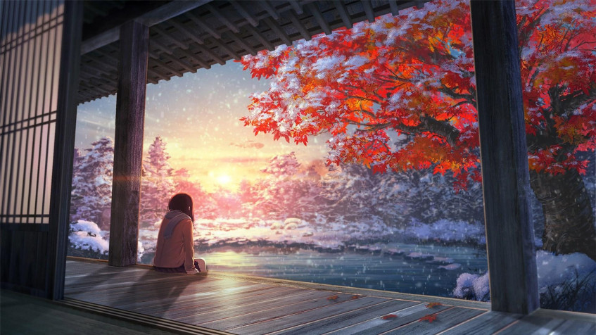 Anime Landscape Full HD 1080p Wallpaper 1920x1080px