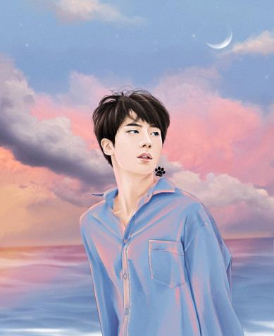 Cartoon Bts Jin iPhone Background Image 1673x2048px