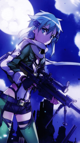 Sinon Phone Background Image 1080x1920px