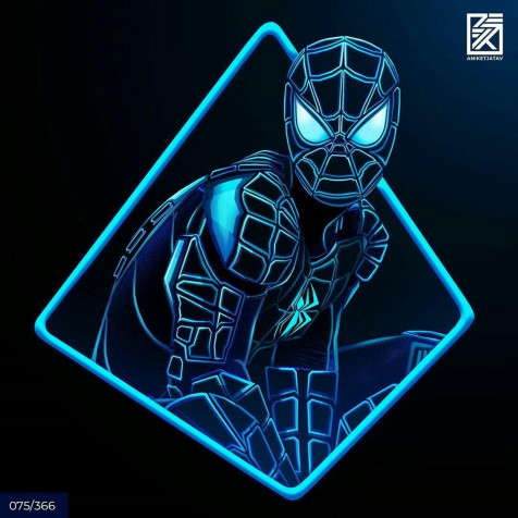 Neon Spider Man iPhone Wallpaper 1080x1080px