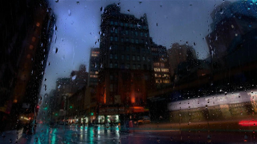 City Rain Full HD 1080p Wallpaper 1920x1080px