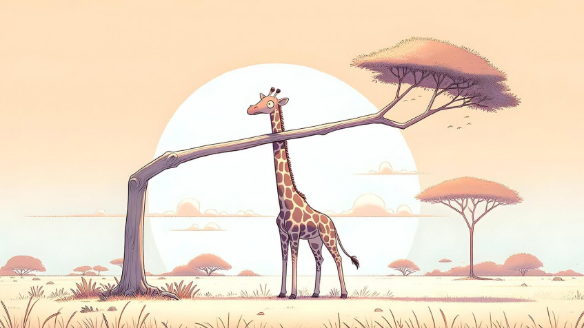 Giraffe Background Image 1536x864px