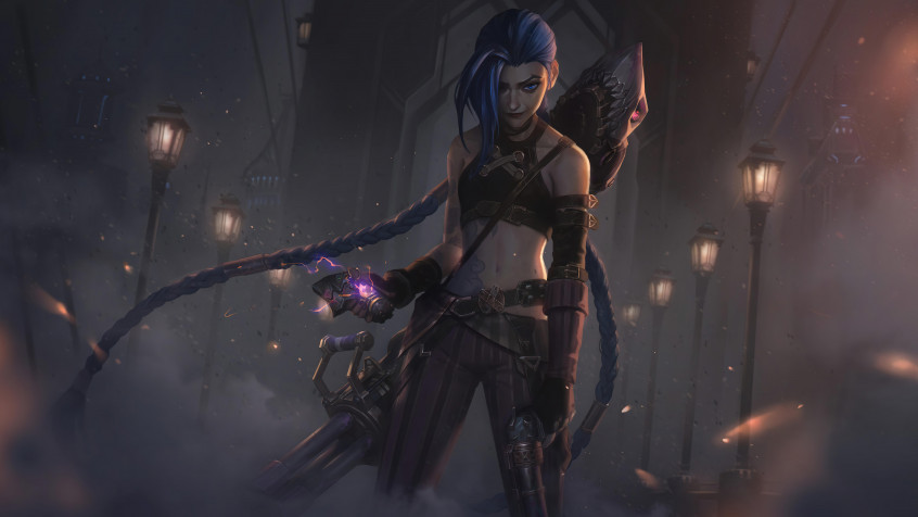 Arcane Jinx Laptop Background 7680x4320px