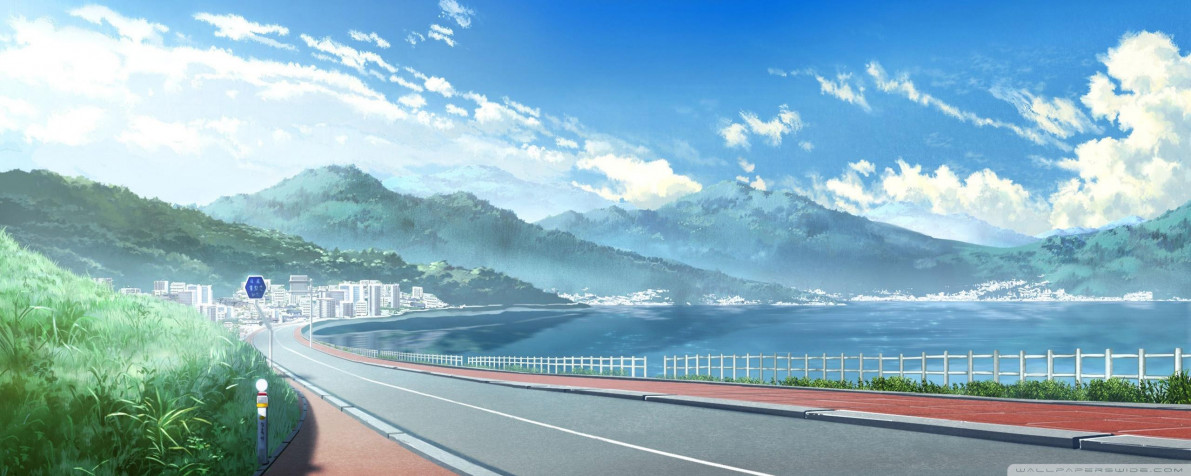 Anime Landscape Desktop HD Background 2560x1024px