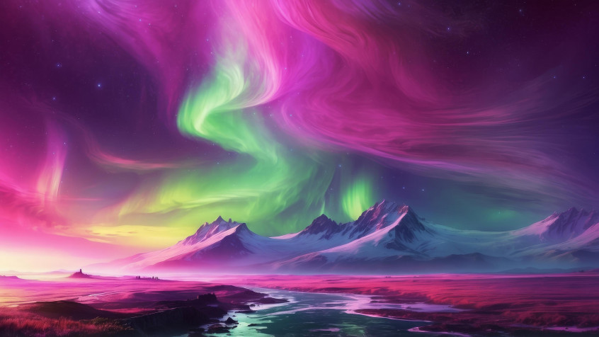 Aurora Northern Lights MacBook Background 3584x2016px