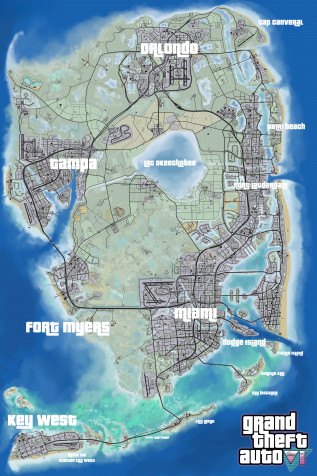 Gta 6 Map Wallpaper for Mobile 2834x4256px