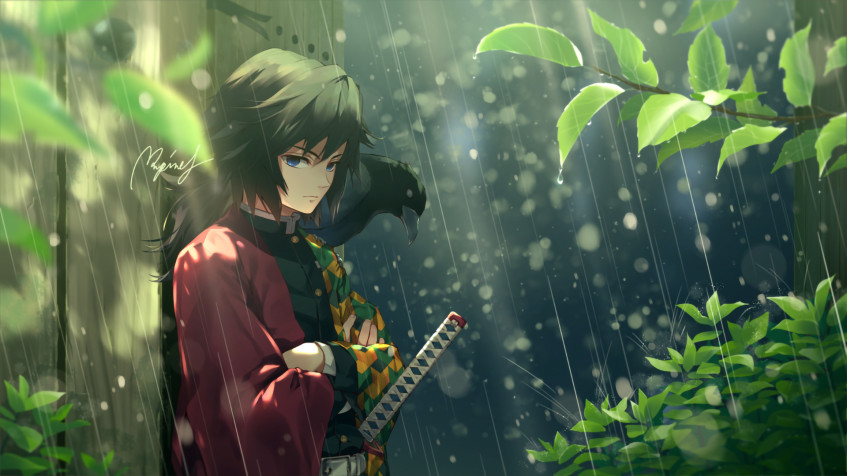 Giyuu Tomioka Full HD 1080p Wallpaper 1920x1080px