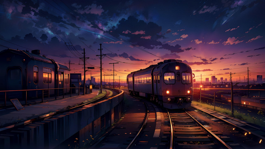 Anime Train 4k UHD Wallpaper 3840x2160px