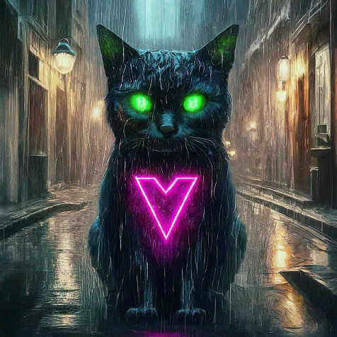 Neon Cat iPhone Wallpaper 1280x1280px