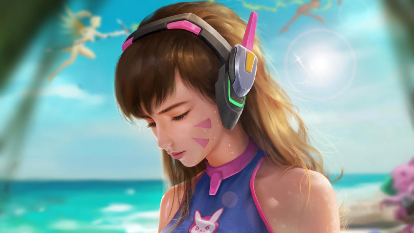 Dva Overwatch Full HD 1080p Wallpaper 1920x1080px