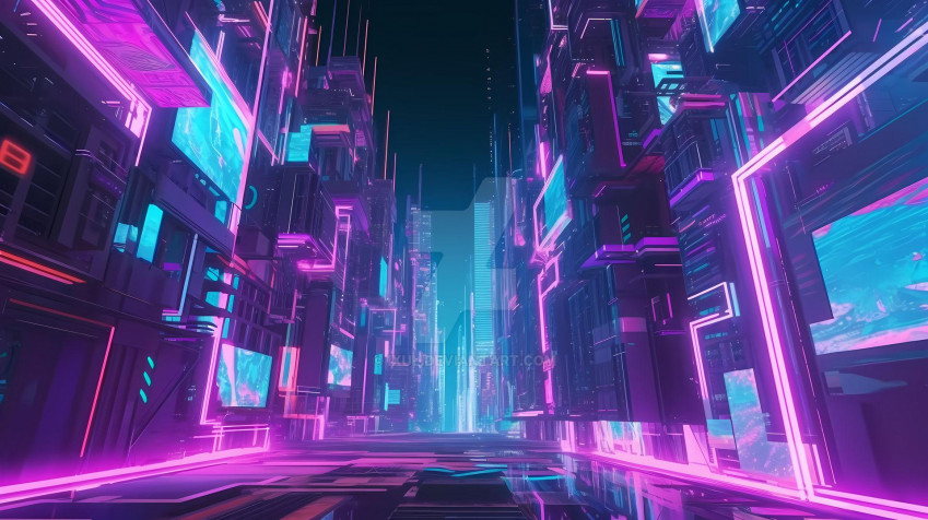 Neon City Laptop Wallpaper 1920x1077px