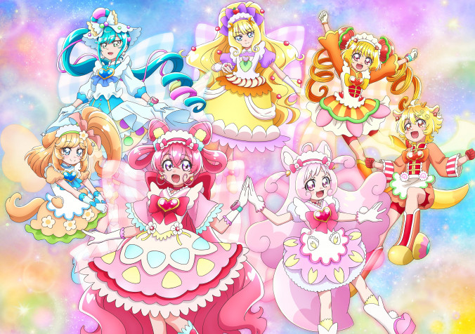 Delicious Party Precure HD Background 6000x4222px