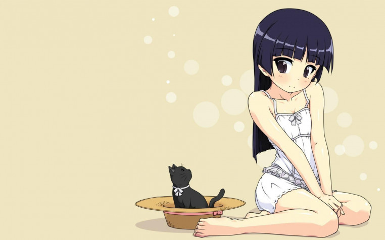 Anime Cat Girl Widescreen HD Wallpaper 1920x1200px