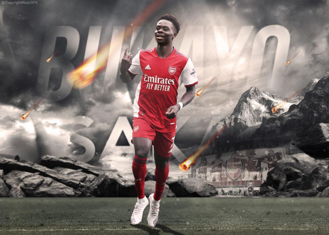 Bukayo Saka Desktop HD Wallpaper 1280x915px