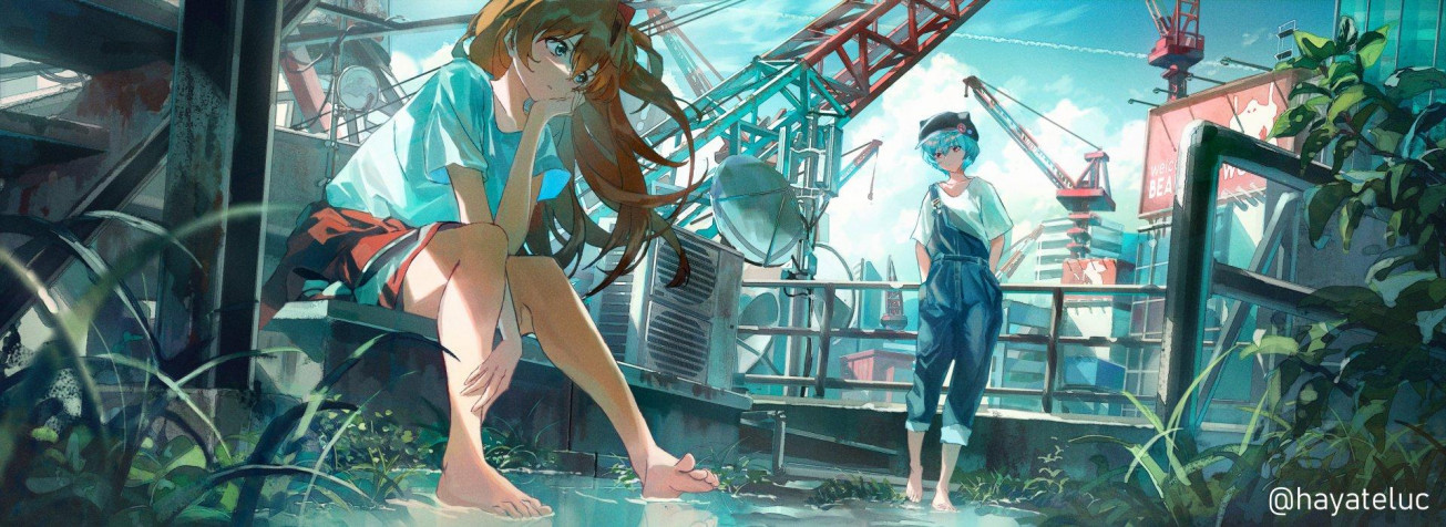 Asuka Langley Desktop Wallpaper 1920x701px