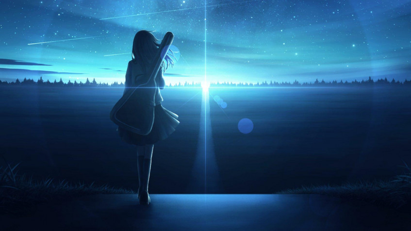 Alone Anime Girl Pc Full HD 1080p Wallpaper 1920x1080px