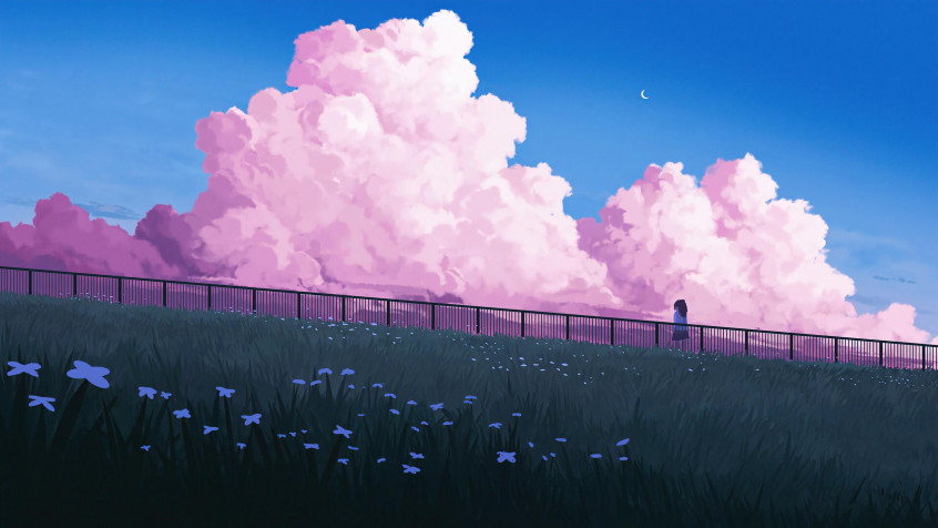 Anime Landscape 2k QHD Wallpaper 2560x1440px