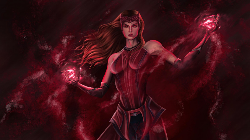 Scarlet Witch Laptop Wallpaper 5120x2880px