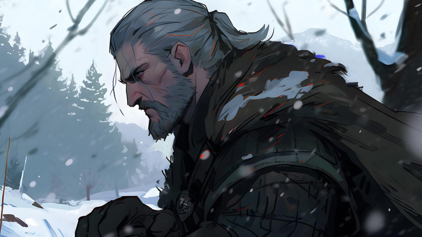 Cartoon The Witcher Desktop HD Wallpaper 1536x864px