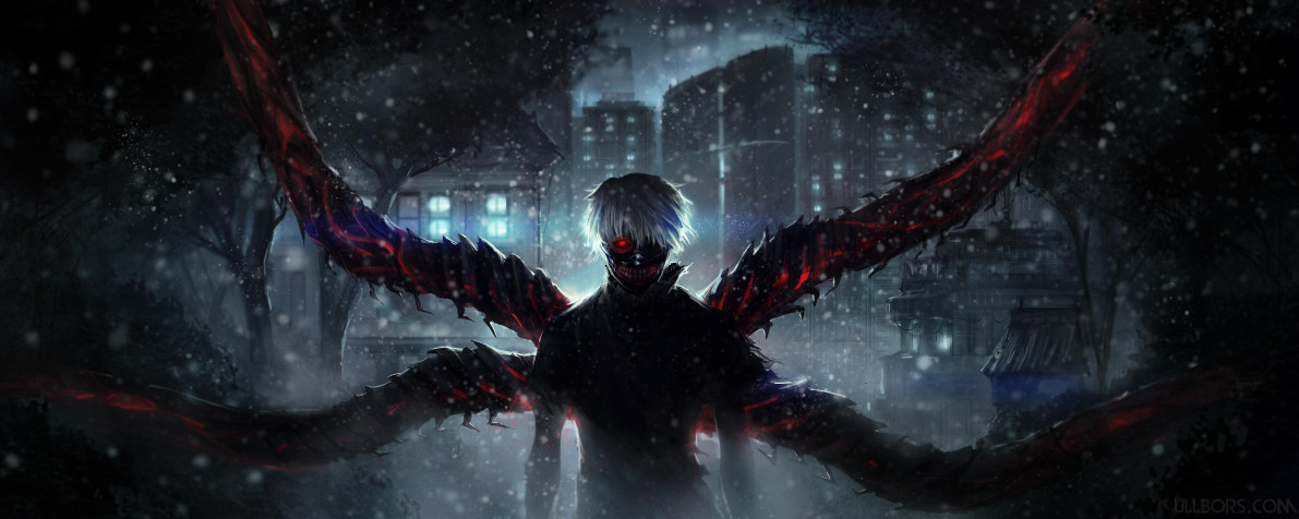 Ken Kaneki MacBook Background 8000x3196px