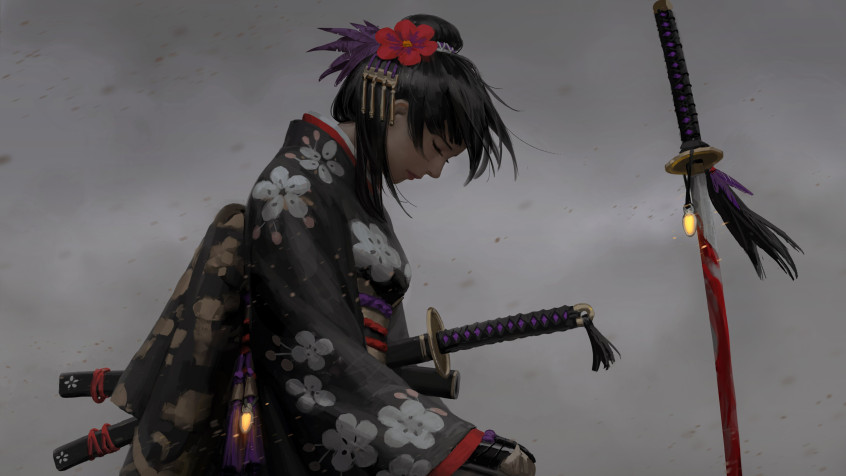 Samurai Girl Wallpaper 3840x2160px