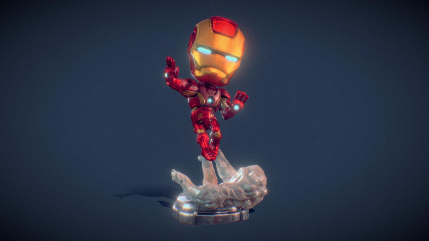 Iron Man Chibi Full HD 1080p Wallpaper 1920x1080px