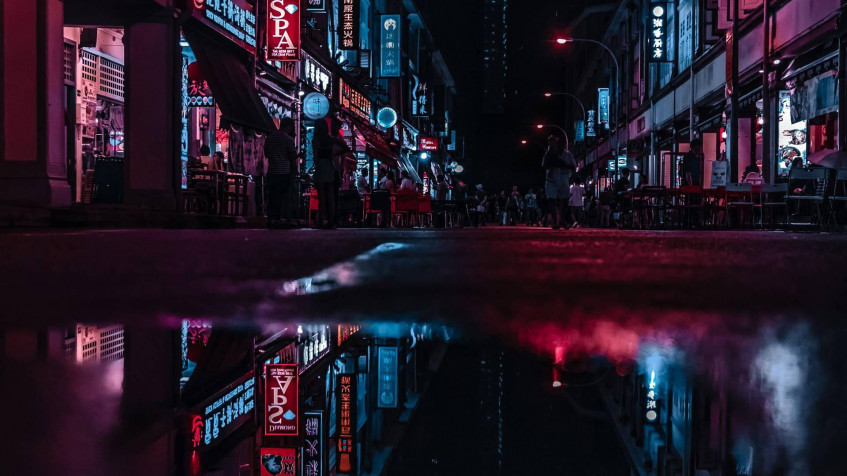 Neon City Full HD 1080p Wallpaper 1920x1080px