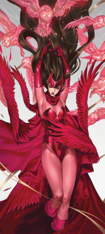 Scarlet Witch iPhone Background Image 1080x2401px